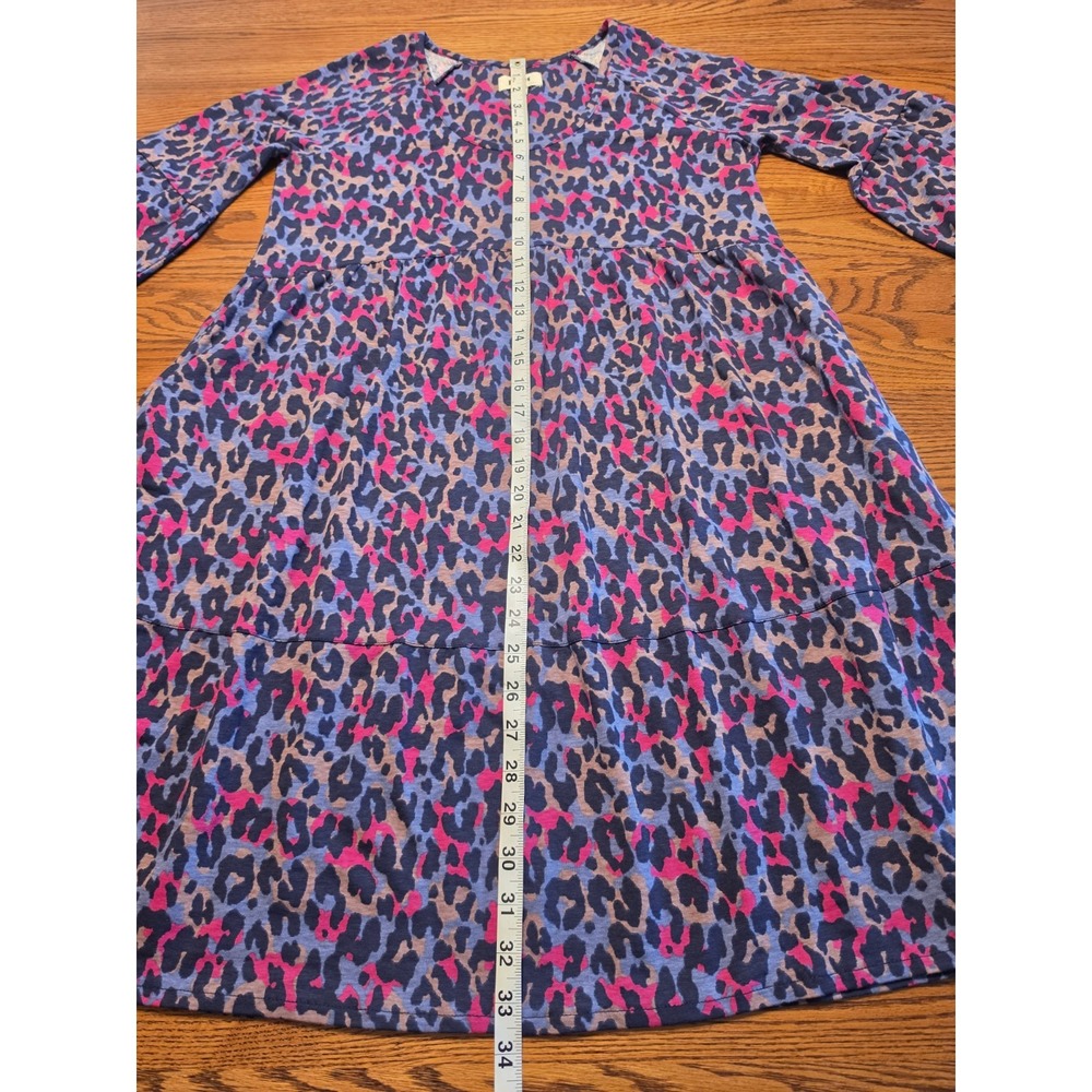 PACT Revive Flutter Sleeve Dress Small Leopard Print Organic Cotton Sustainable - Picture 12 of 16